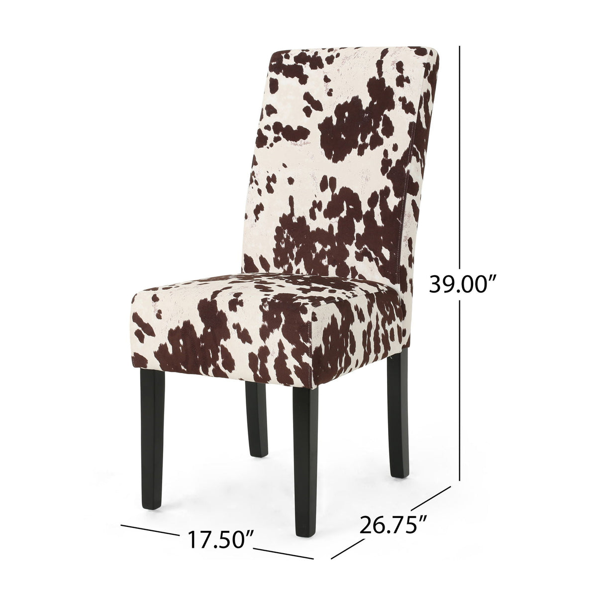 Contemporary Dining Chair Set of 2 with Rubberwood Legs - Beige, Dark Brown, Black, photo 5 of 12