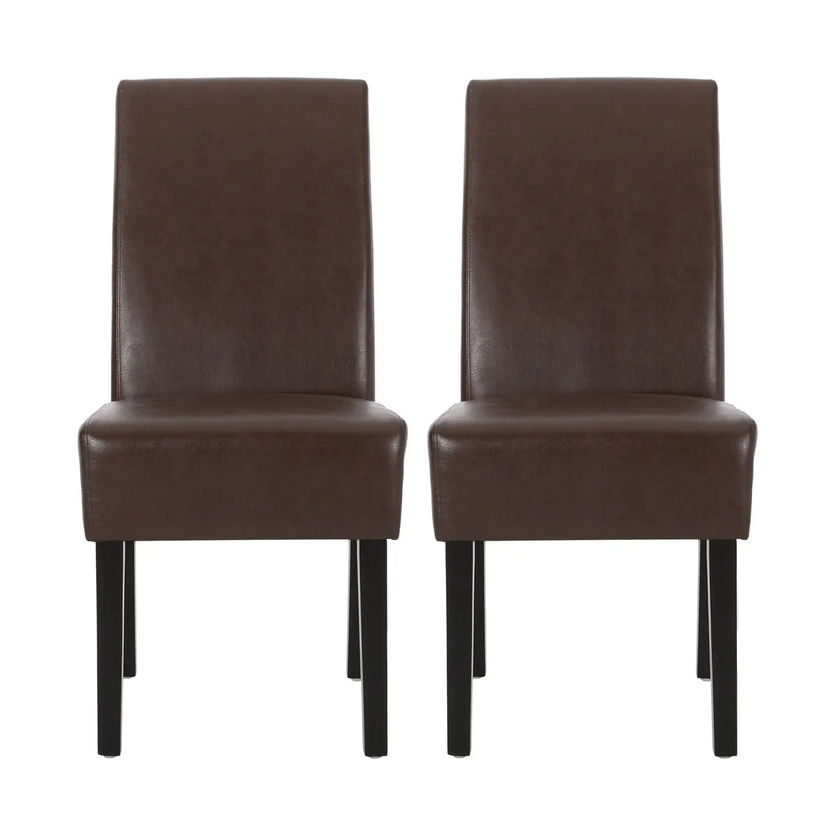 Contemporary Dining Chair Set of 2 with Rubberwood Legs - Beige, Dark Brown, Black, photo 3 of 12
