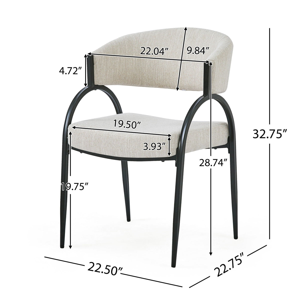 Contemporary Upholstered Dining Chairs with Metal Legs - Gray or Beige, photo 6 of 8