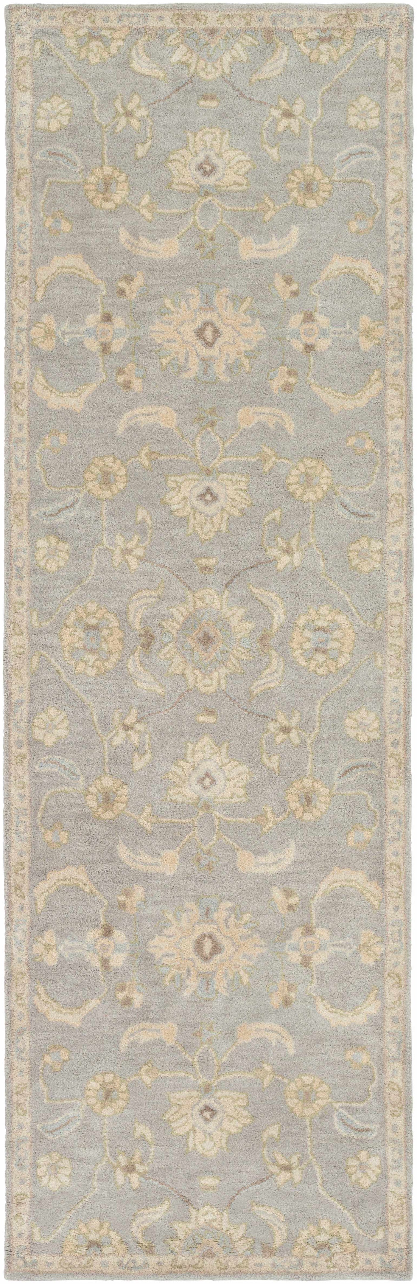 Copen Beige Floral Wool Rug by Boutique Rugs