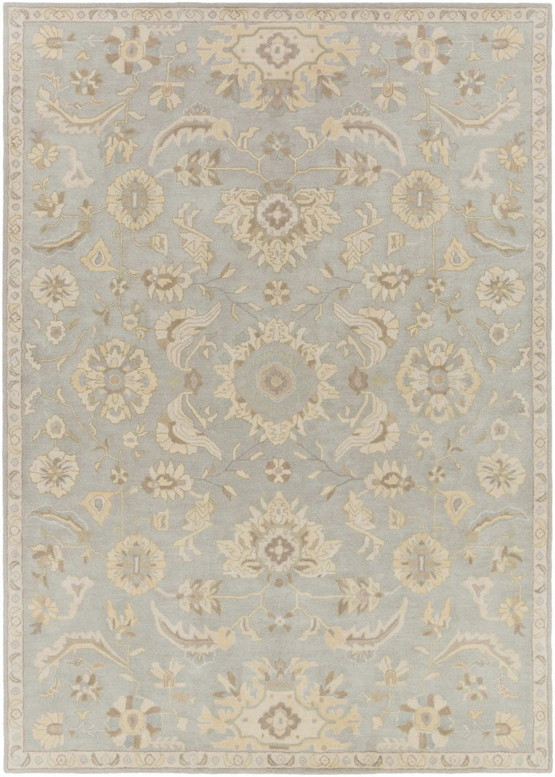 Copen Beige Floral Wool Rug by Boutique Rugs