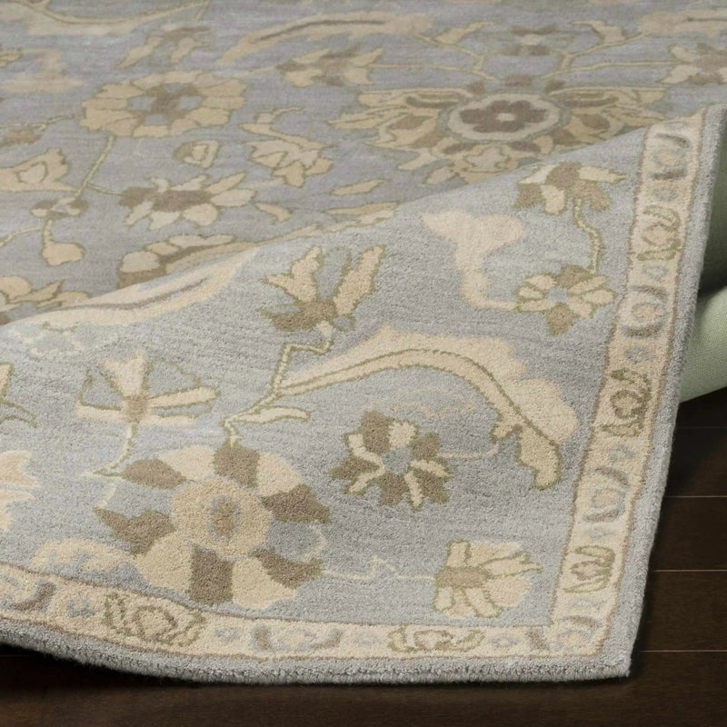 Copen Beige Floral Wool Rug by Boutique Rugs