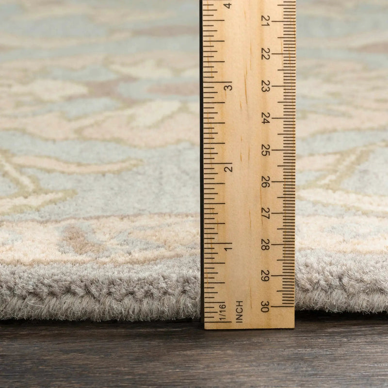 Copen Beige Floral Wool Rug by Boutique Rugs