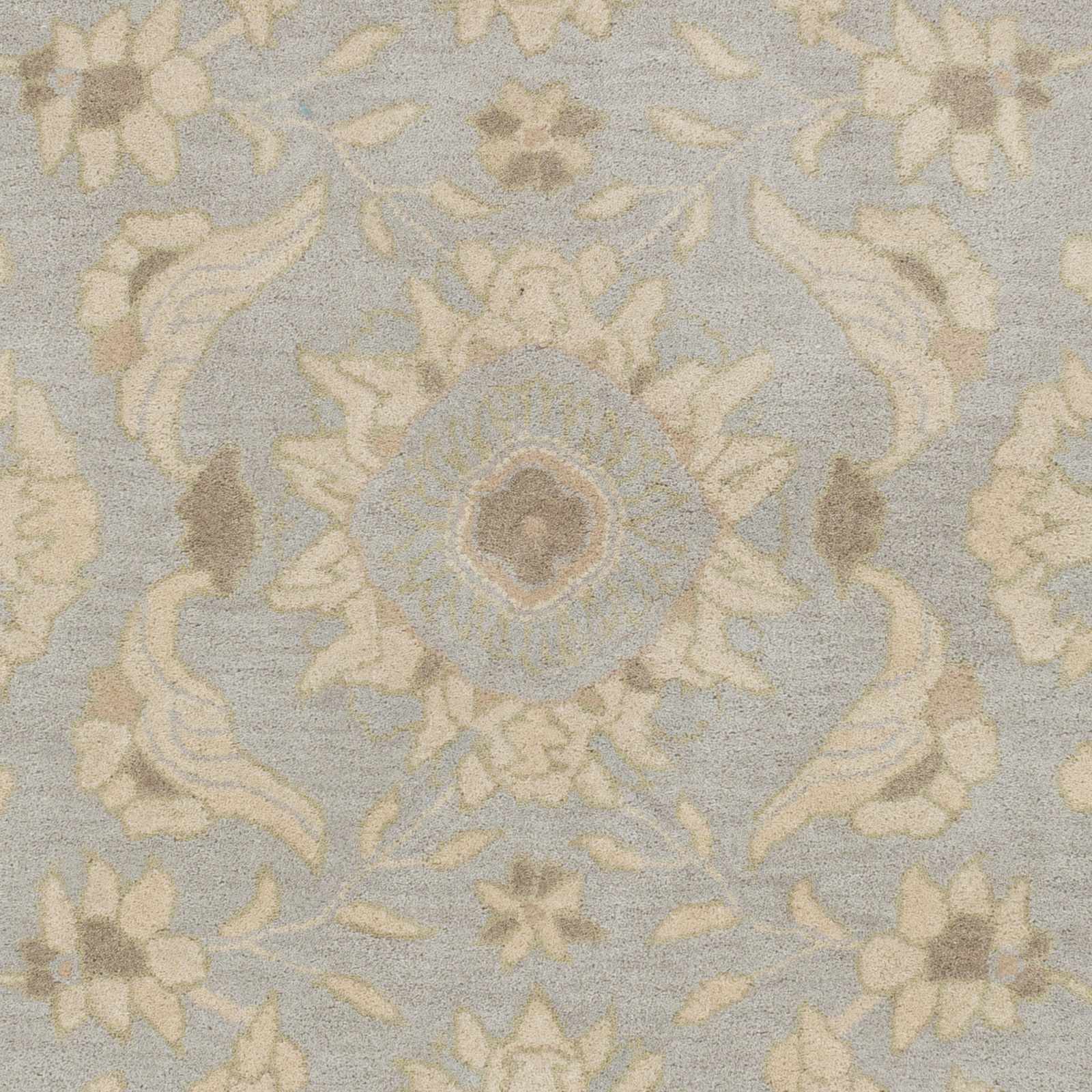 Copen Beige Floral Wool Rug by Boutique Rugs