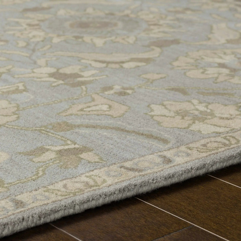 Copen Beige Floral Wool Rug by Boutique Rugs