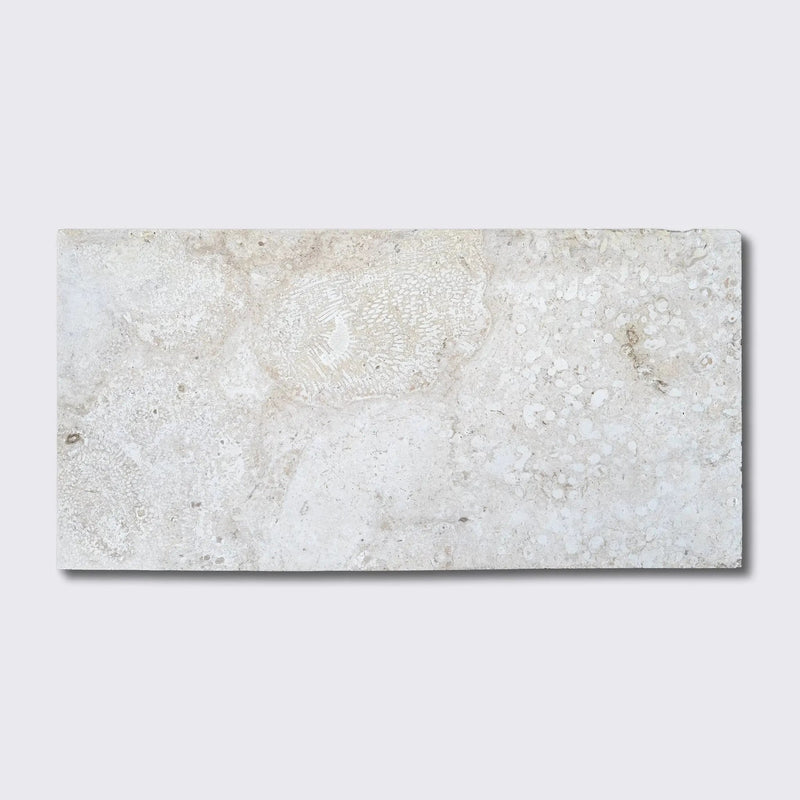 Coral Honed Filled Flute Trim Tiles 12x24 by Stonetiledepot