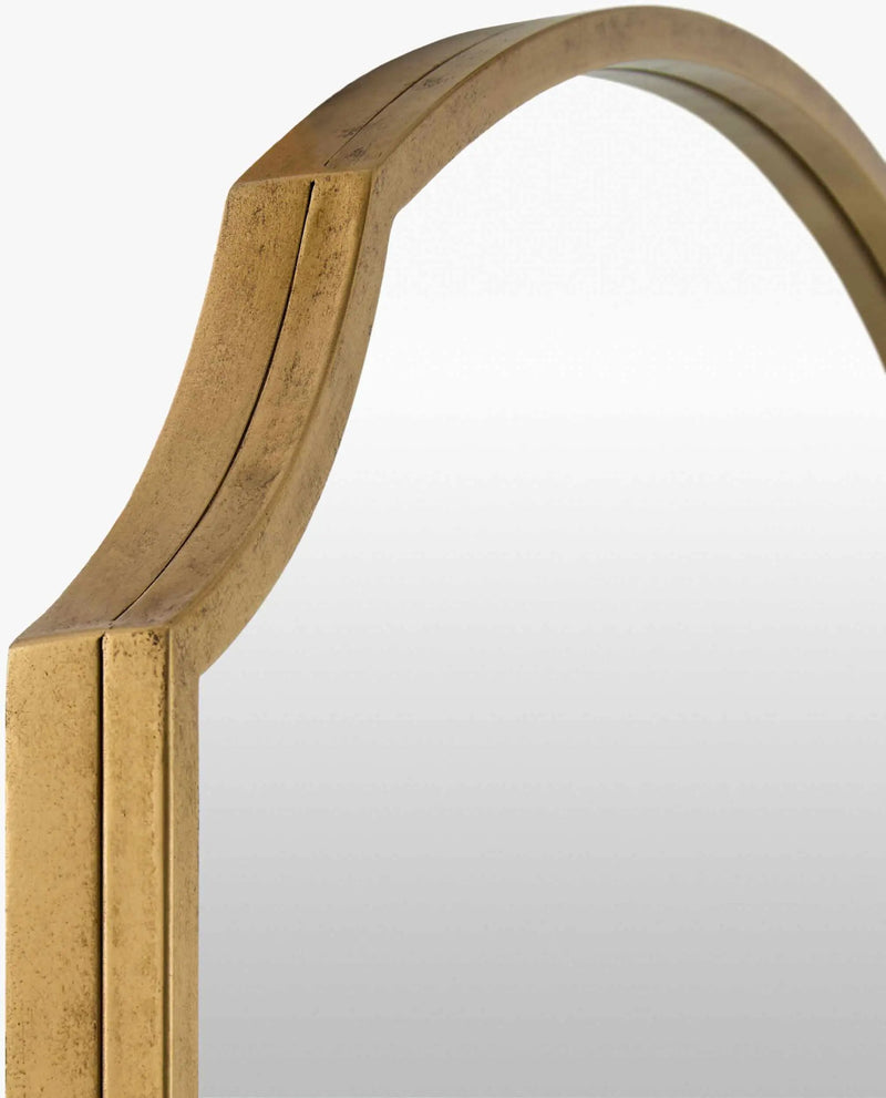 Catai Gold Mirror with Iron Base by Boutique Rugs