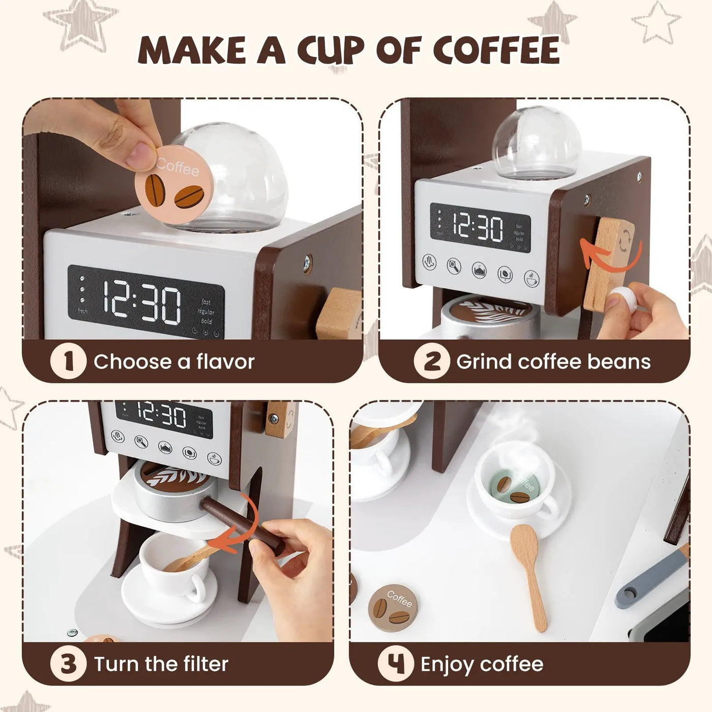 Corner Wooden Play Kitchen with Coffee Machine and Slide for Kids by DirectDeals