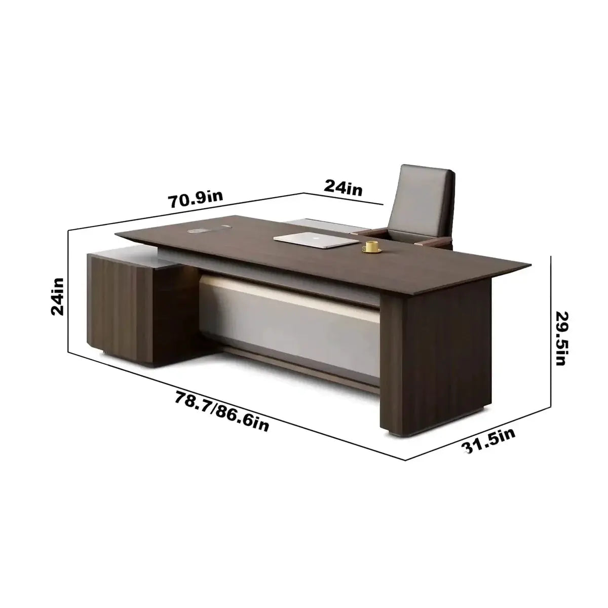 Cole · Modern L-Shaped Executive Desk by Arc Grove