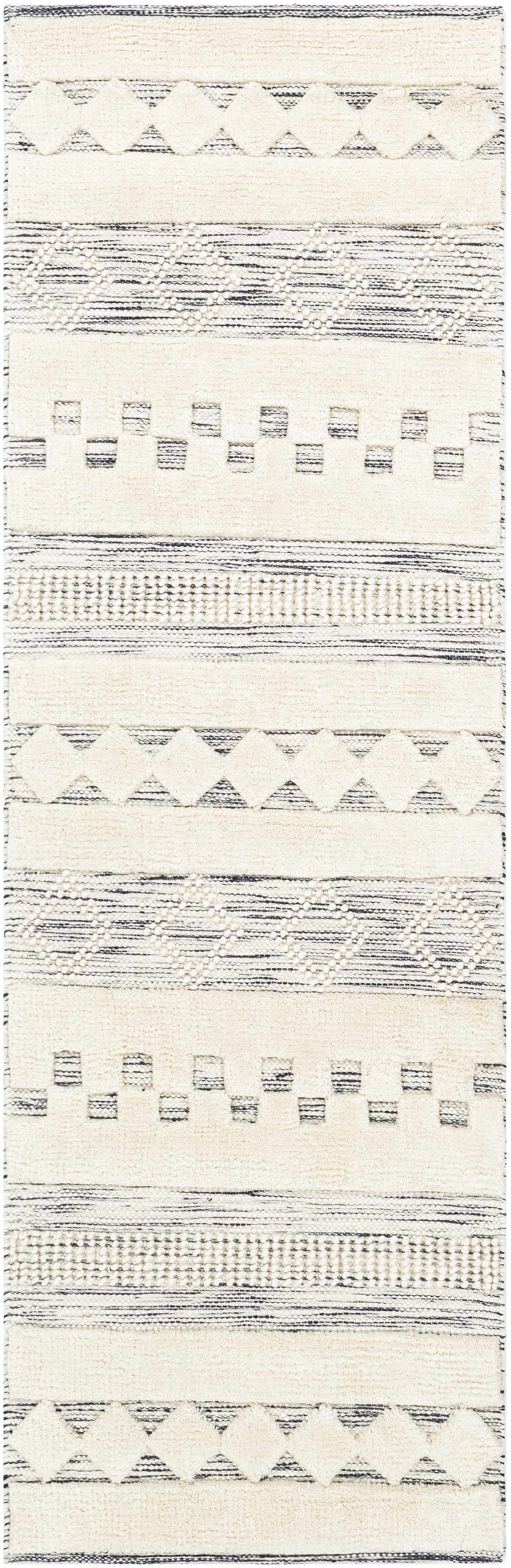 Corry Cream&Black Wool Rug - Clearance by Boutique Rugs