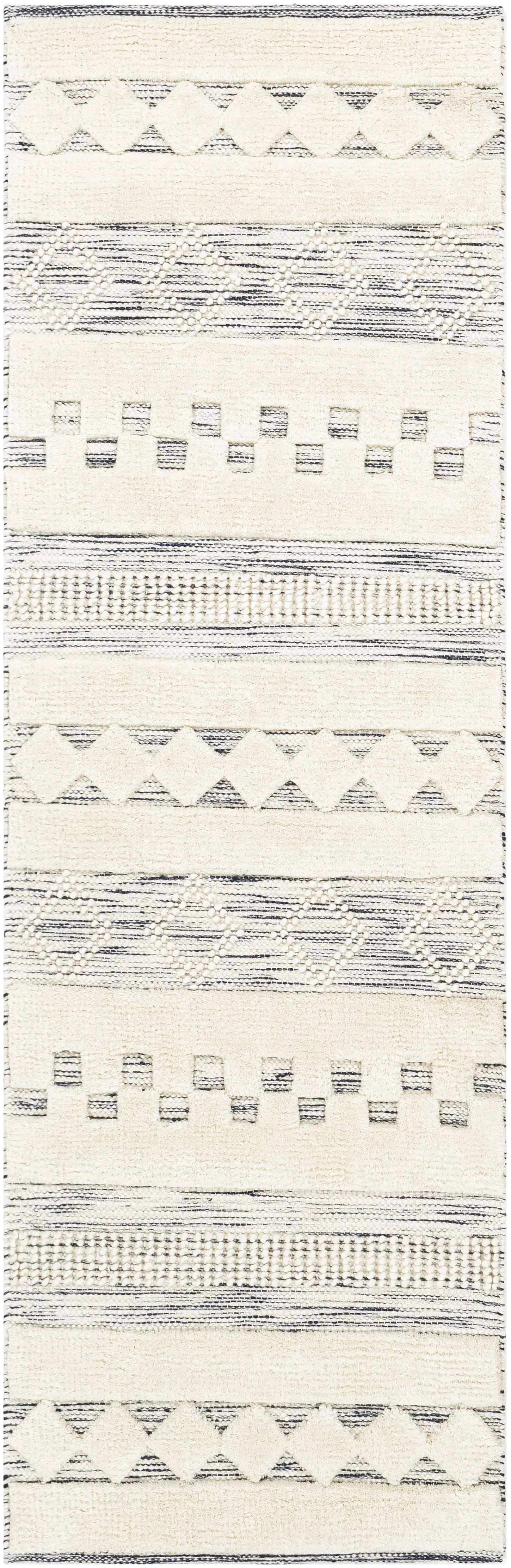 Corry Cream&Black Wool Rug - Clearance by Boutique Rugs