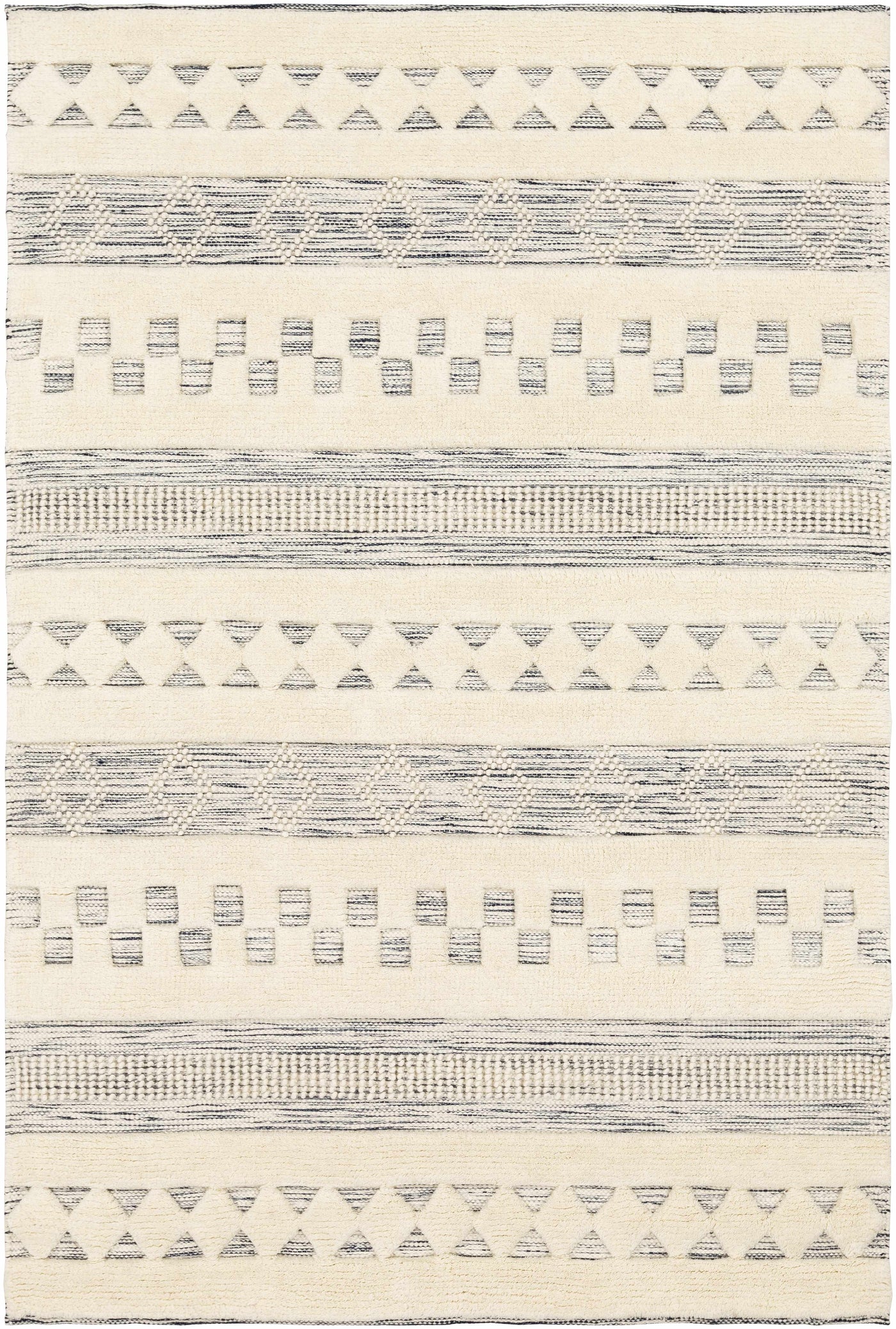 Corry Cream&Black Wool Rug - Clearance by Boutique Rugs