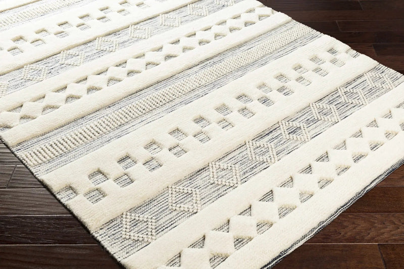 Corry Cream&Black Wool Rug - Clearance by Boutique Rugs