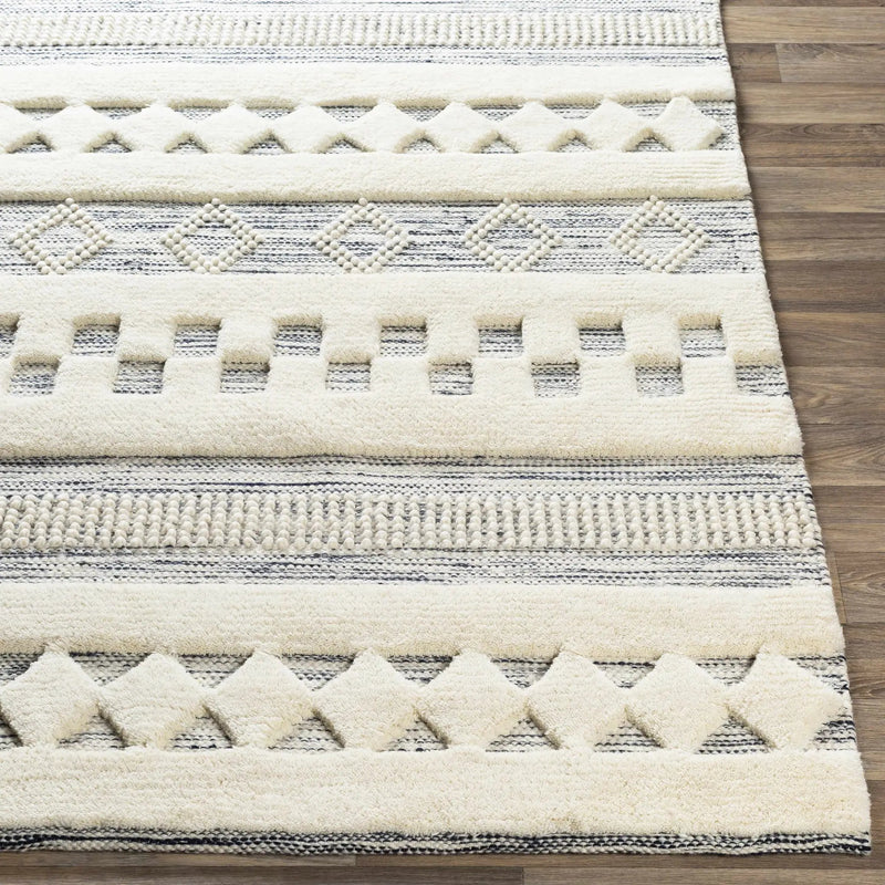 Corry Cream&Black Wool Rug - Clearance by Boutique Rugs