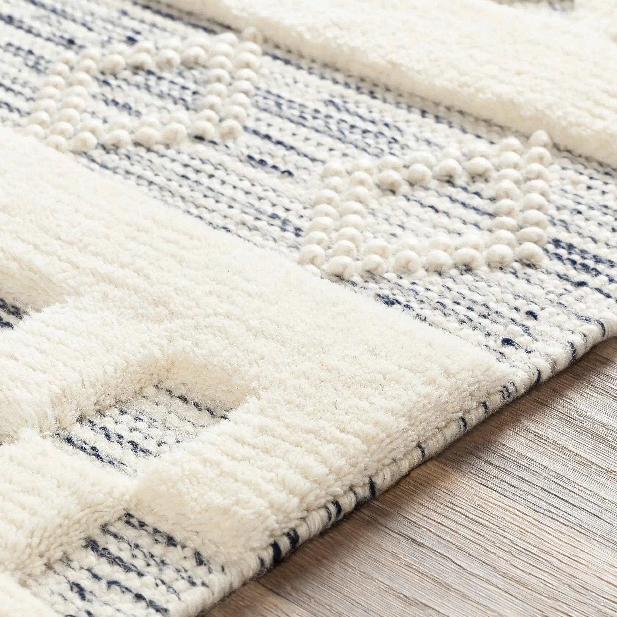 Corry Cream&Black Wool Rug - Clearance by Boutique Rugs