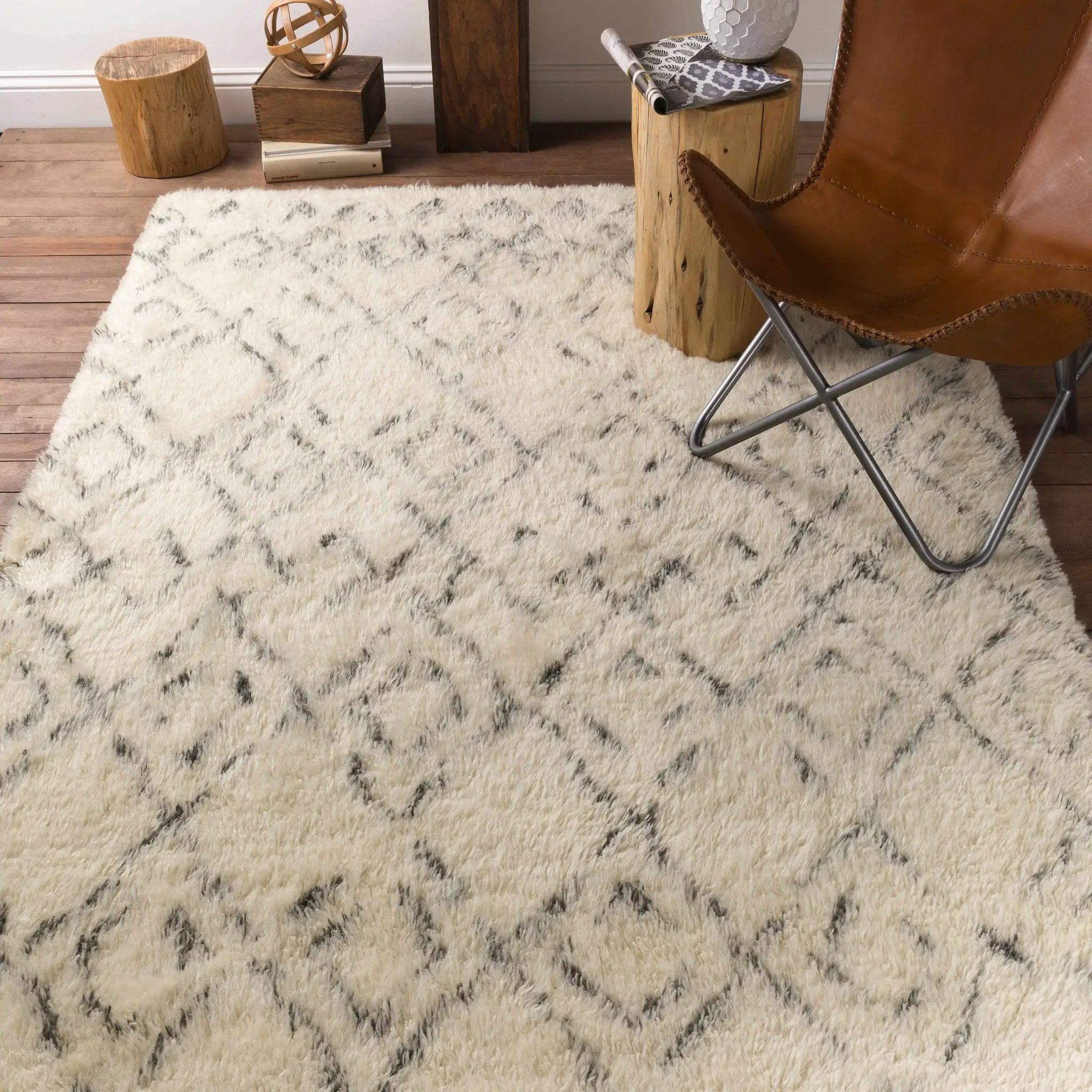 Cotgrave 2x3 Cream Trellis Small Wool Rug - Clearance by Boutique Rugs