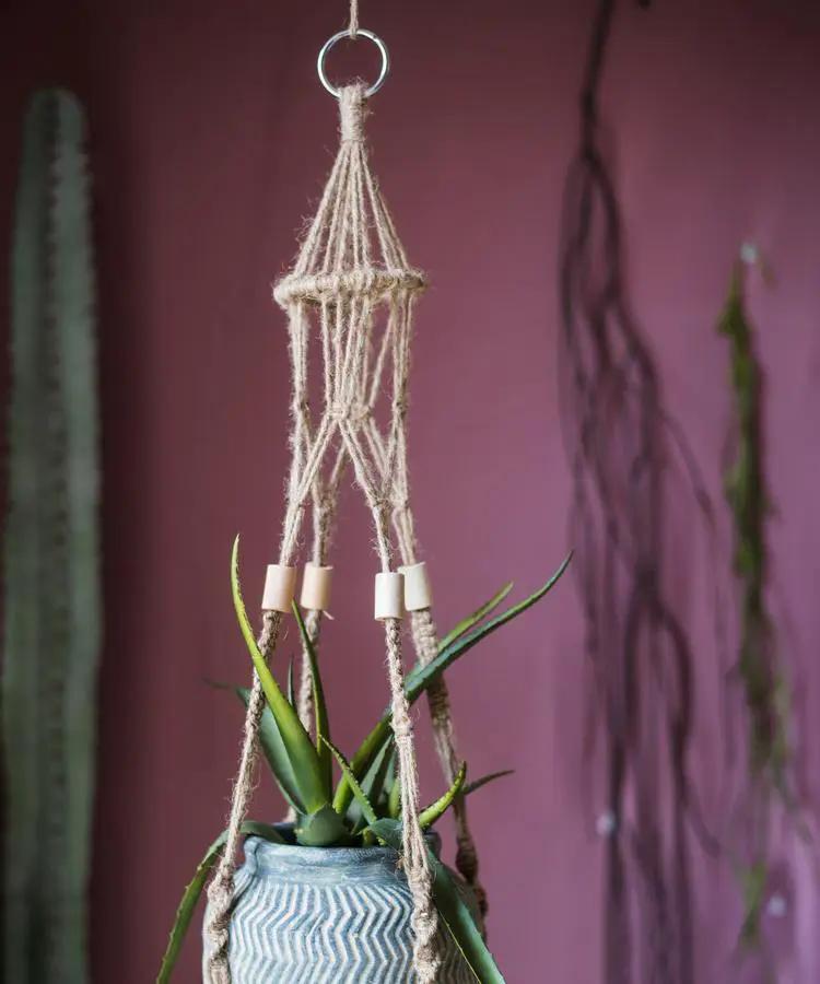 Cotton Hemp Rope Planter Hanger by RusticReach