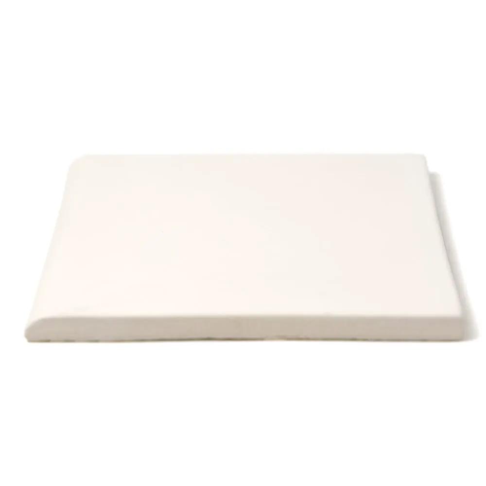 Cotton Matte Bullnose Ceramic Moldings 6x6 closeup 1