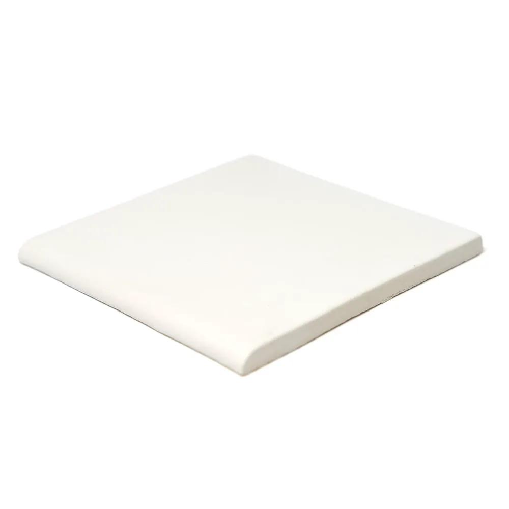 Cotton Matte Bullnose Ceramic Moldings 6x6 closeup 2