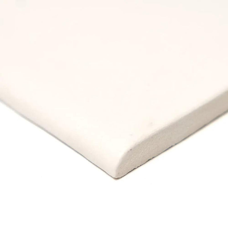 Cotton Matte Bullnose Ceramic Moldings 6x6 closeup 4