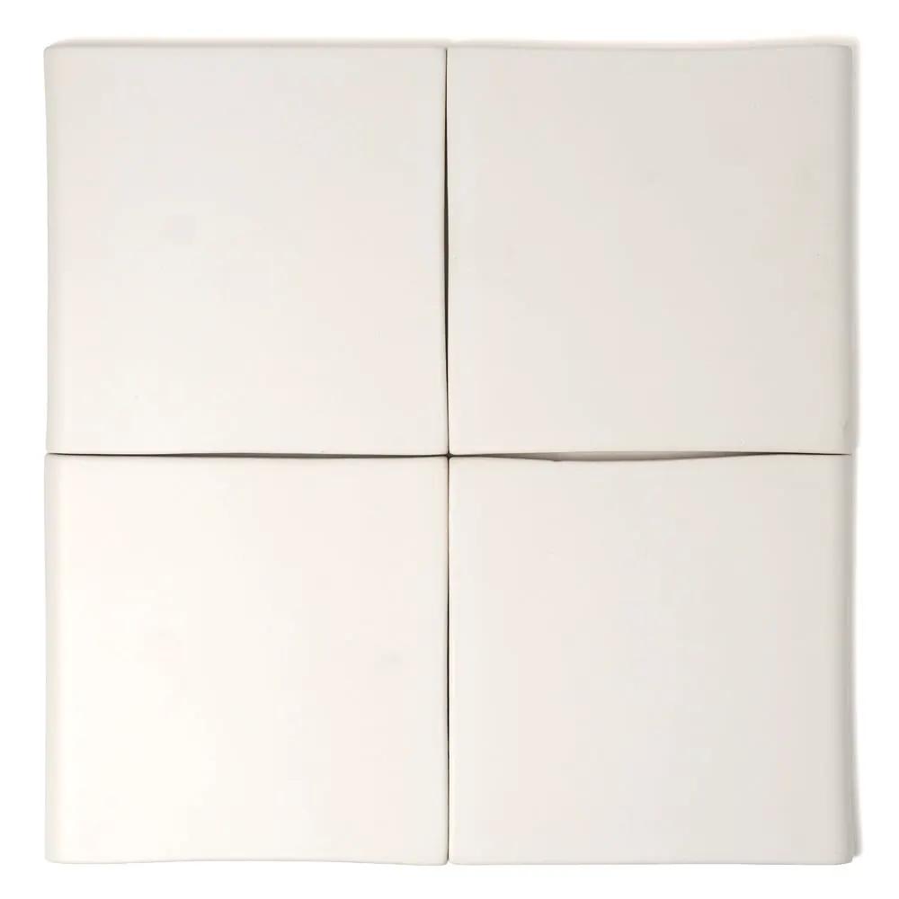 Cotton Matte Bullnose Ceramic Moldings 6x6 closeup 5