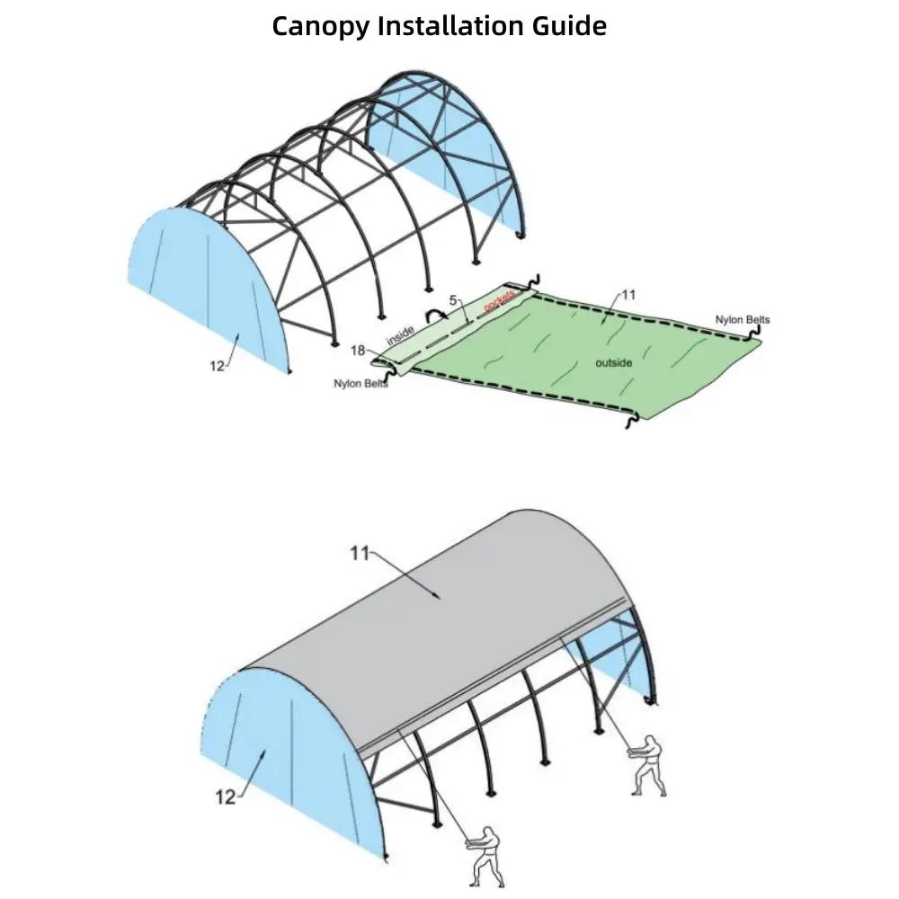Cover Replacement for Single Truss Arch Storage Shelter by Chery Industrial