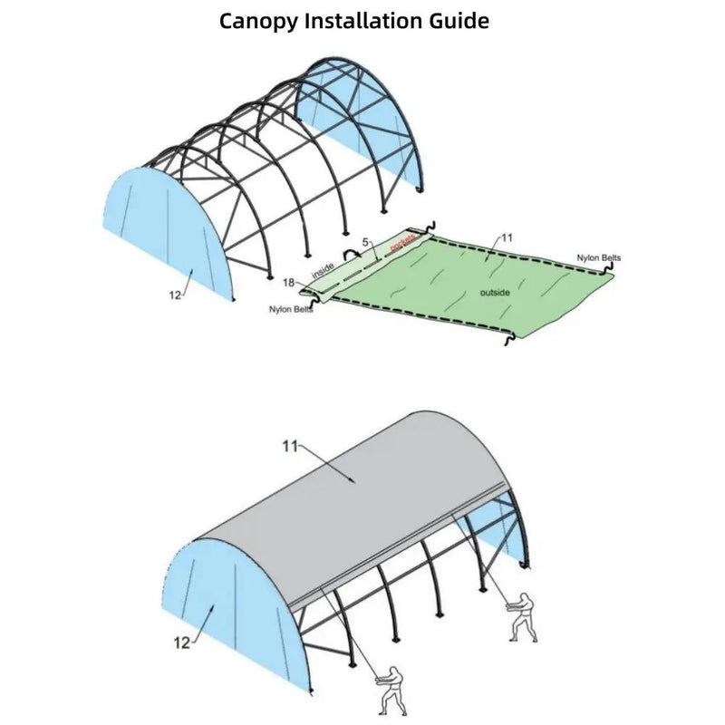 Cover Replacement for Single Truss Arch Storage Shelter by Chery Industrial