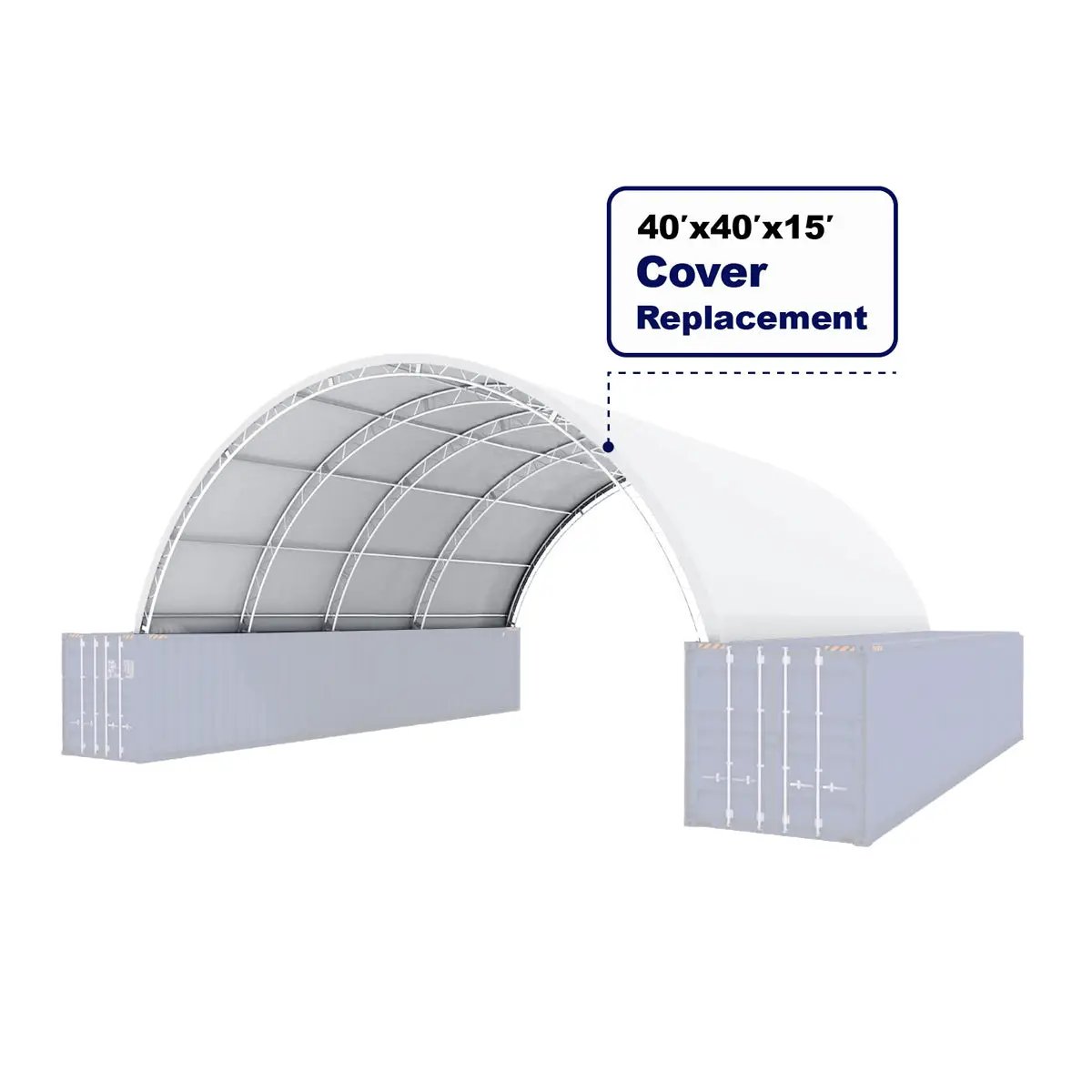 Cover Replacement for 40'x40'x15' Container Shelter by Chery Industrial