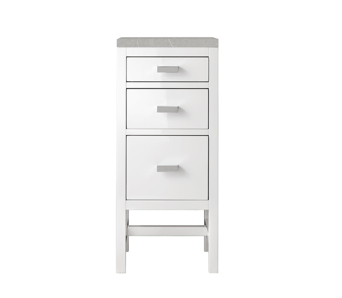 James Martin Addison 15" Base Cabinet, Glossy White with Eternal Serena countertop