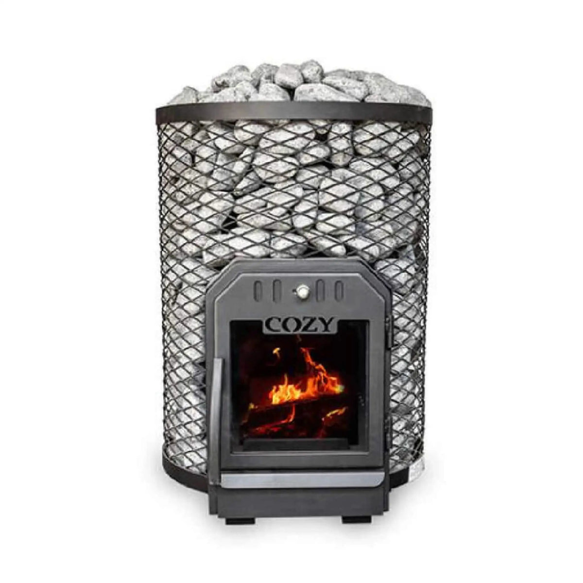 Cozy Heat O Floor Mount Wood-Burning Sauna Stove With Sauna Stones [COZY O] (SAK19475) by SAKSBY WHOLESALE