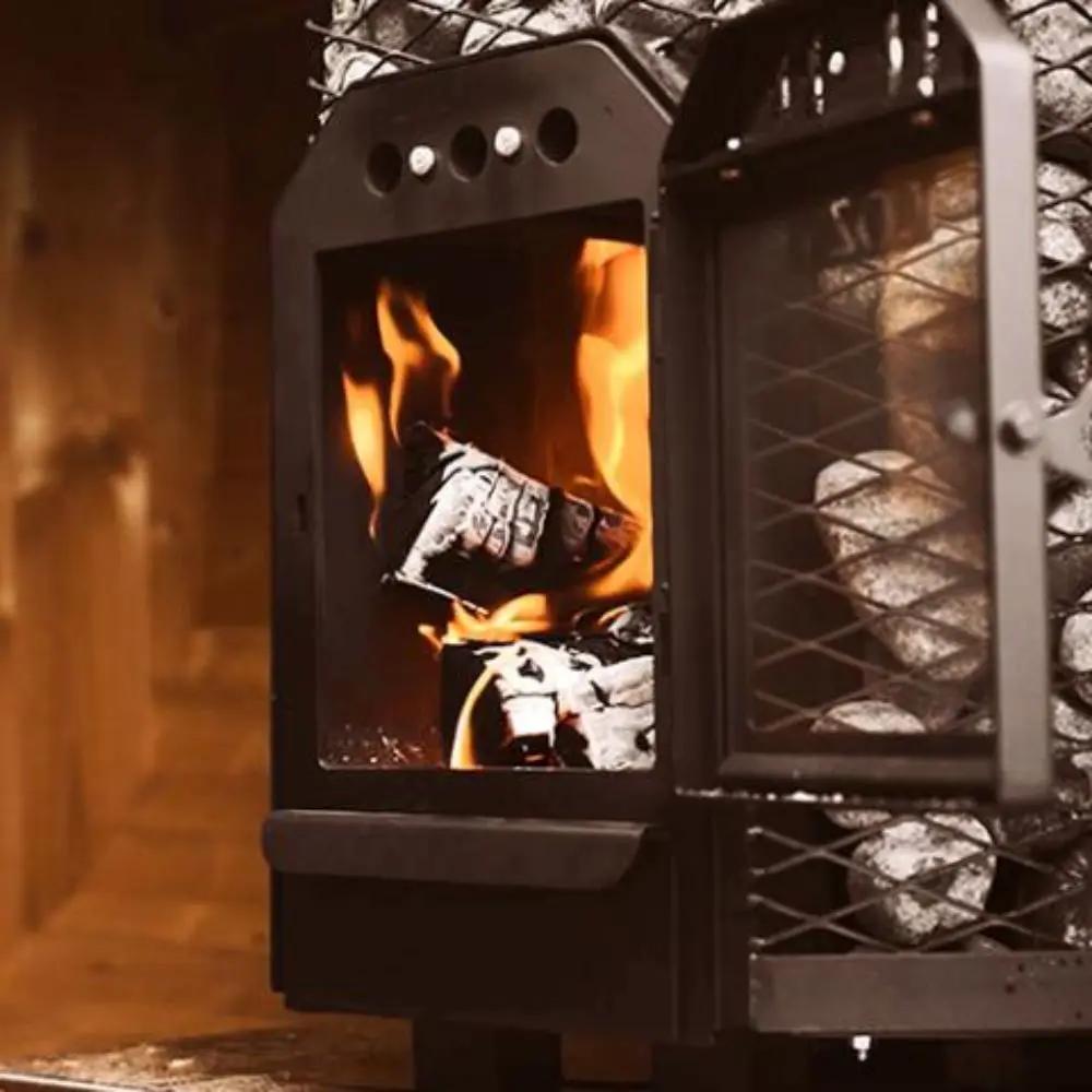 Cozy Heat O Thru-Wall Wood Burning Sauna Stove With Sauna Stones [COZY O-TW] (SAK93612) by SAKSBY WHOLESALE