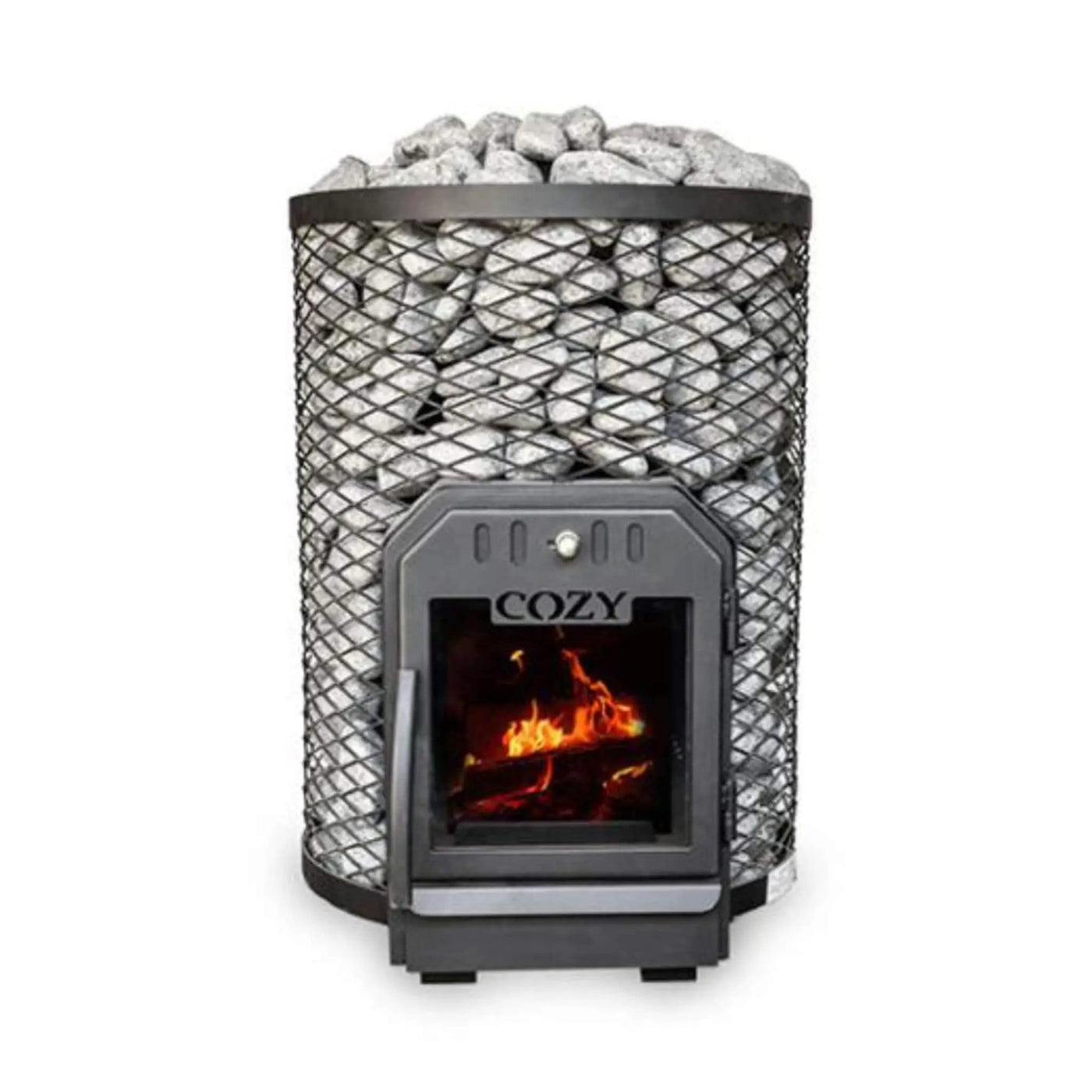 Cozy Heat O Thru-Wall Wood Burning Sauna Stove With Sauna Stones [COZY O-TW] (SAK93612) by SAKSBY WHOLESALE