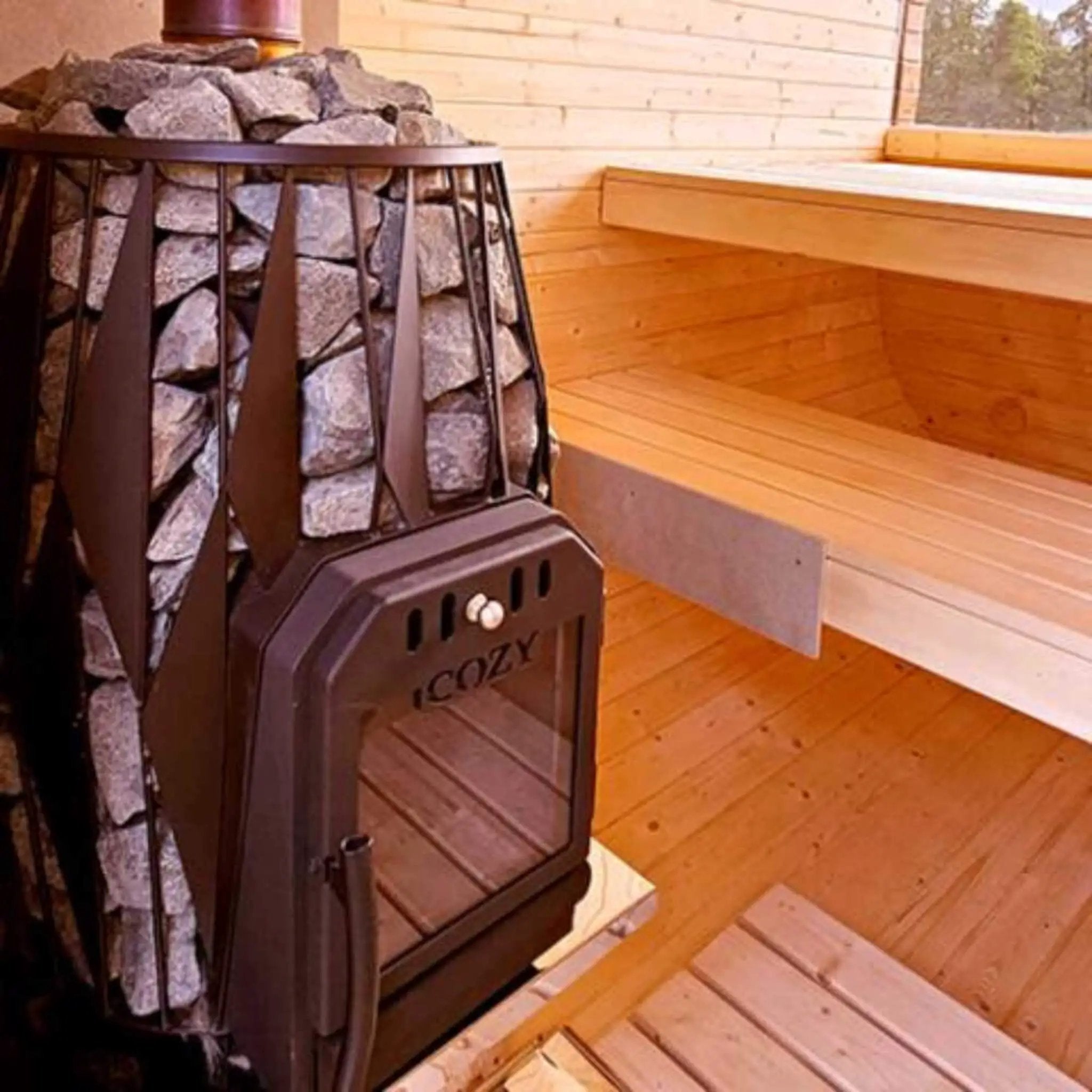 Cozy Heat OG Wood-Burning Sauna Stove With Sauna Stones [COZY OG] (SAK37298) by SAKSBY WHOLESALE