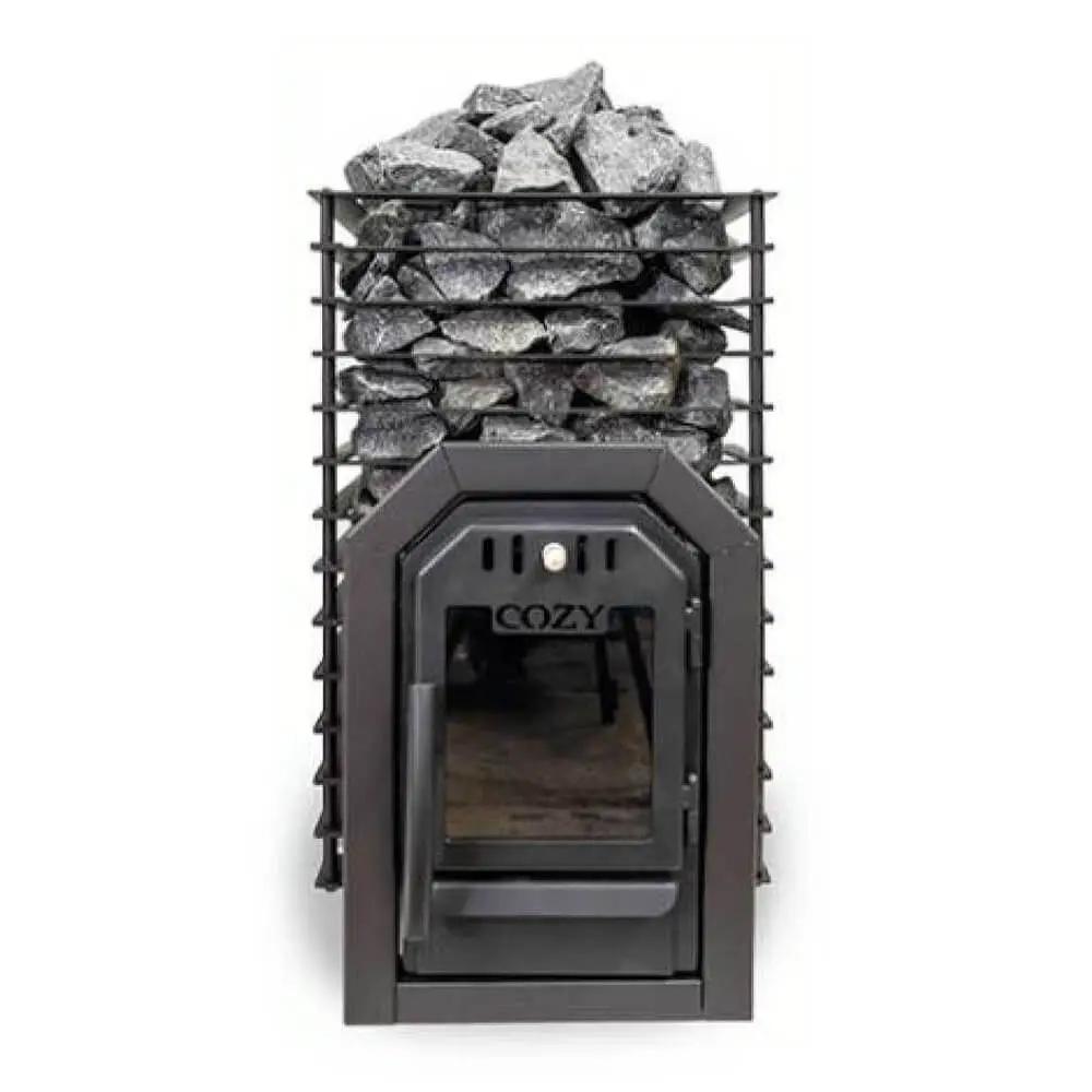 Cozy Heat Quattro Thru-Wall Square Style Sauna Stove With Sauna Stones [COZY QUATTRO TW] (SAK81754) by SAKSBY WHOLESALE