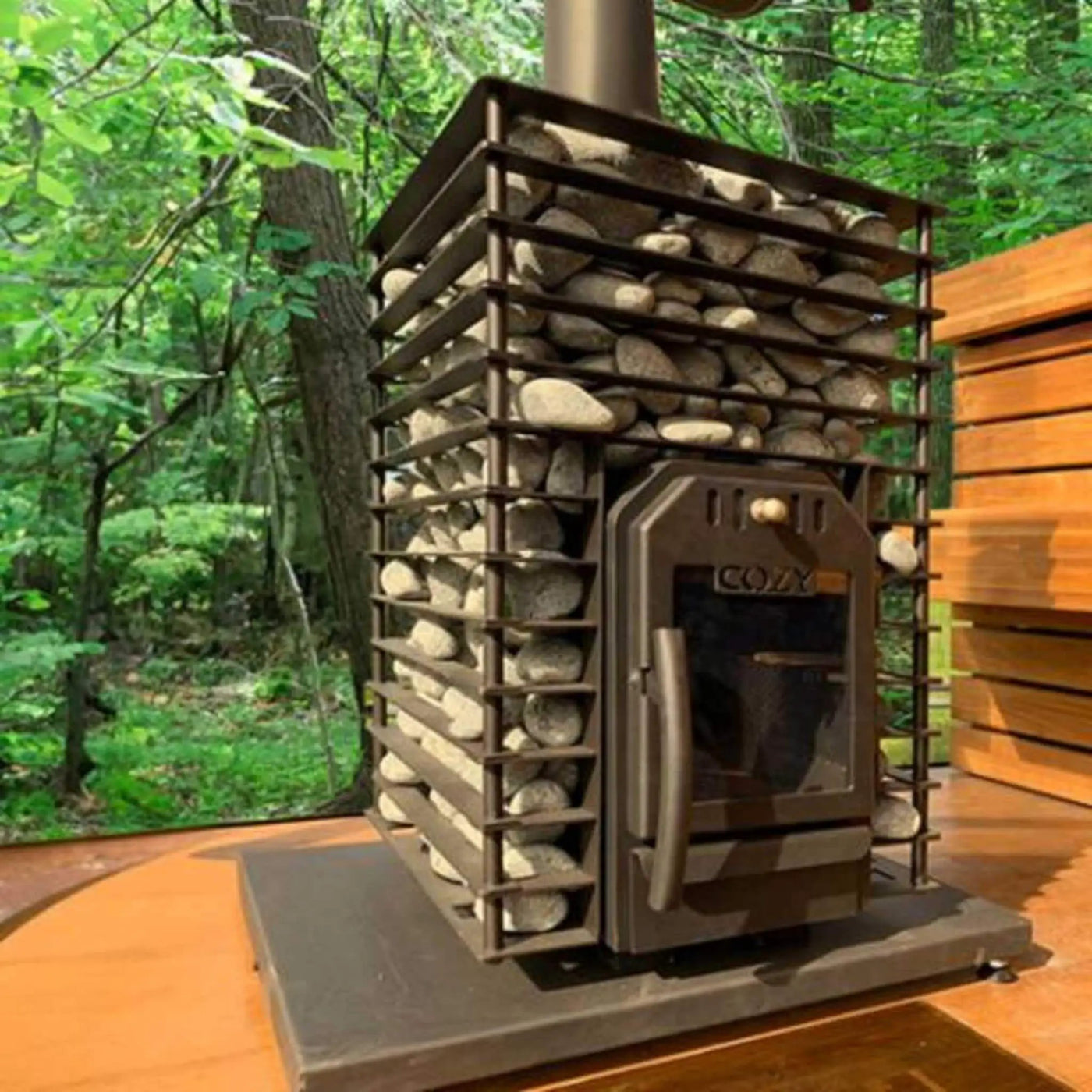 Cozy Heat Quattro Wood-Fired Sauna Stove With Sauna Stones [COZY QUATTRO] (SAK23947) by SAKSBY WHOLESALE