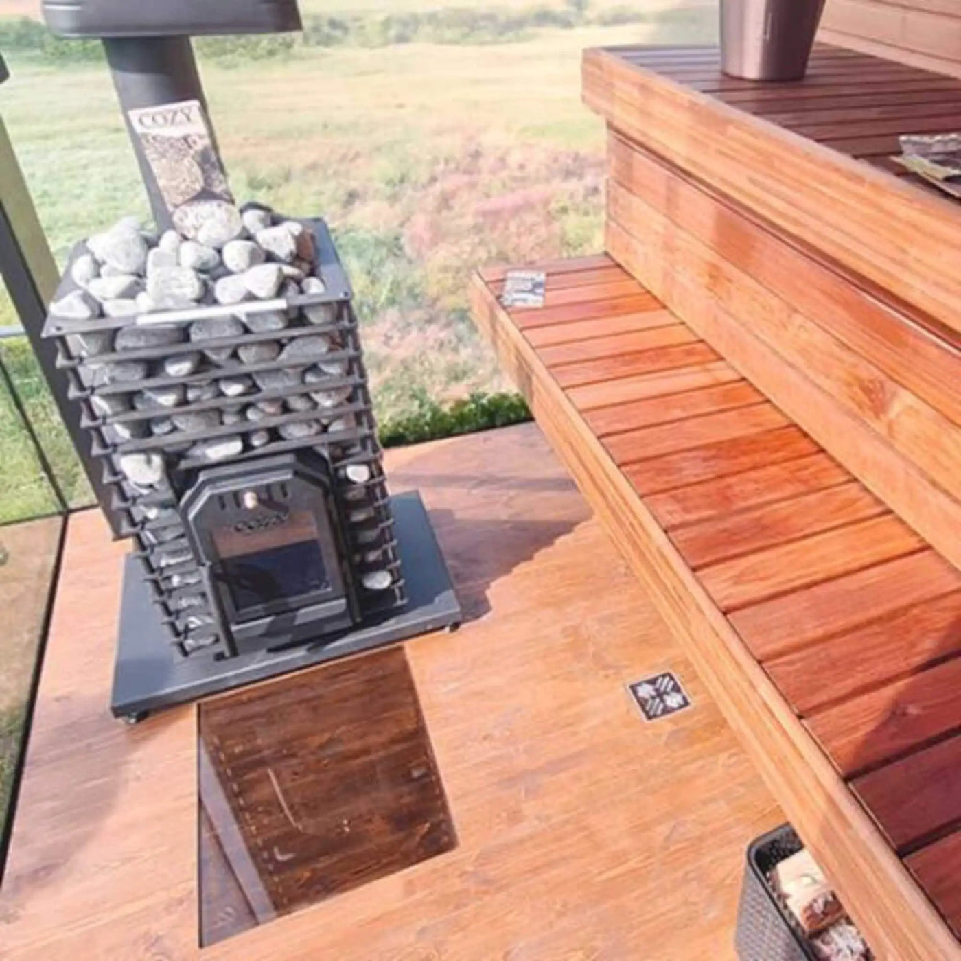 Cozy Heat Quattro Wood-Fired Sauna Stove With Sauna Stones [COZY QUATTRO] (SAK23947) by SAKSBY WHOLESALE