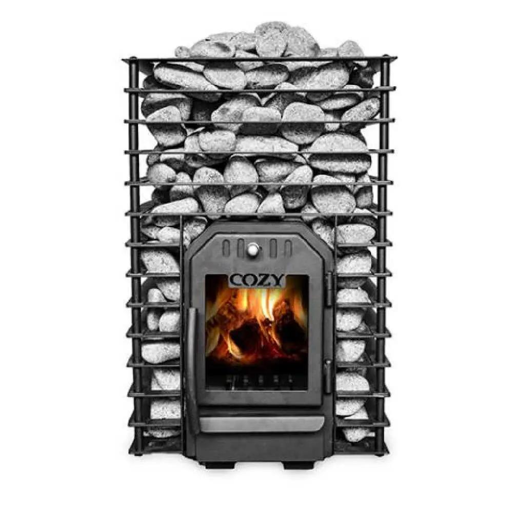 Cozy Heat Quattro Wood-Fired Sauna Stove With Sauna Stones [COZY QUATTRO] (SAK23947) by SAKSBY WHOLESALE