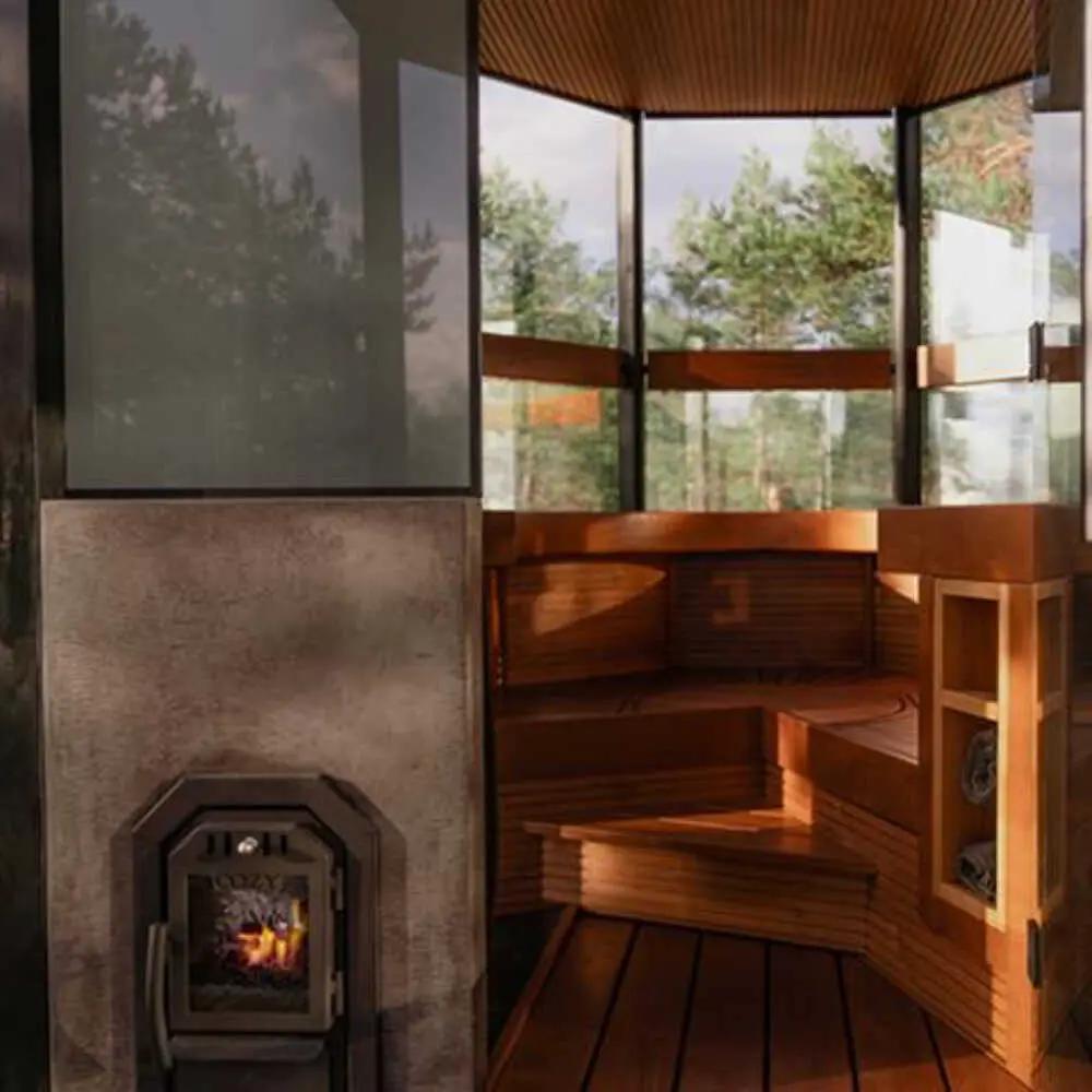 Cozy Heat SW Thru-Wall Wood Burning Sauna Stove With Sauna Stones [COZY SW-TW] (SAK69342) by SAKSBY WHOLESALE