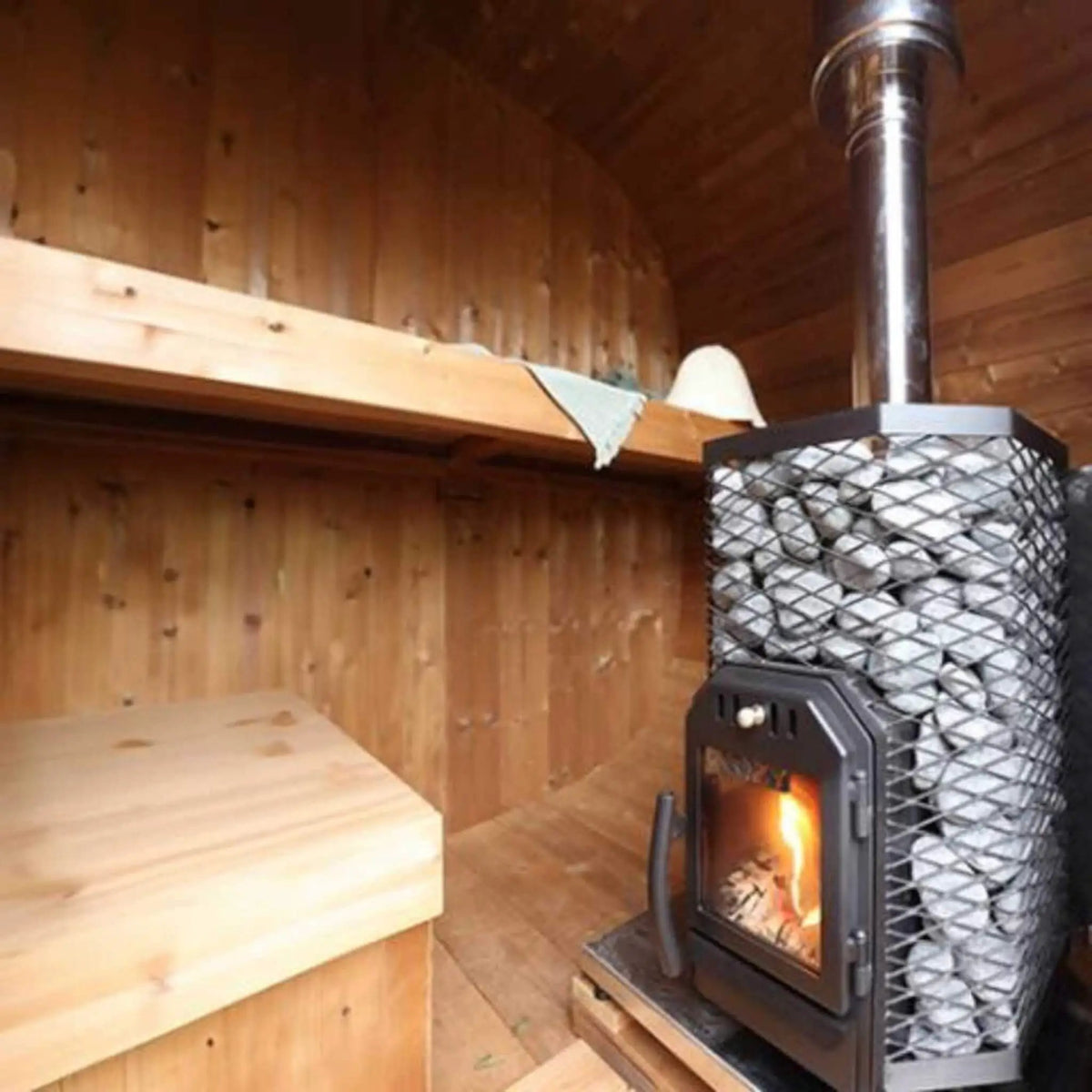 Cozy Heat Wood-Burning Floor Mount Sauna Stove With Chimney Kit And Sauna Stones [COZY] (SAK57382) by SAKSBY WHOLESALE