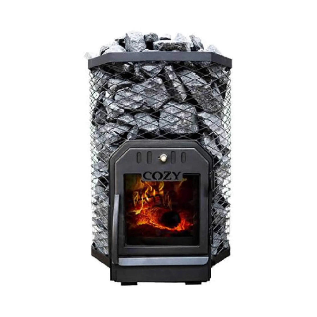 Cozy Heat Wood-Burning Floor Mount Sauna Stove With Chimney Kit And Sauna Stones [COZY] (SAK57382) by SAKSBY WHOLESALE