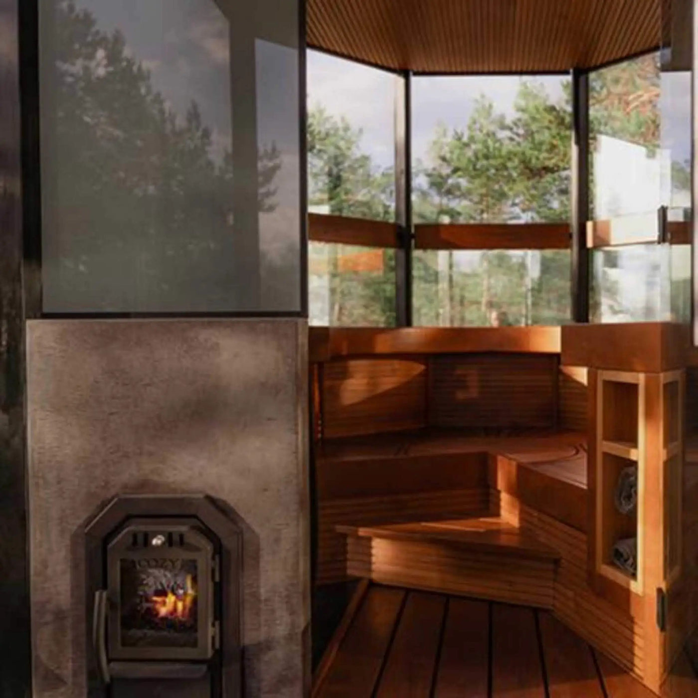 Cozy Heat Thru-Wall Wood Fired Sauna Heater Stove [COZY TW] (SAK82634) by SAKSBY WHOLESALE