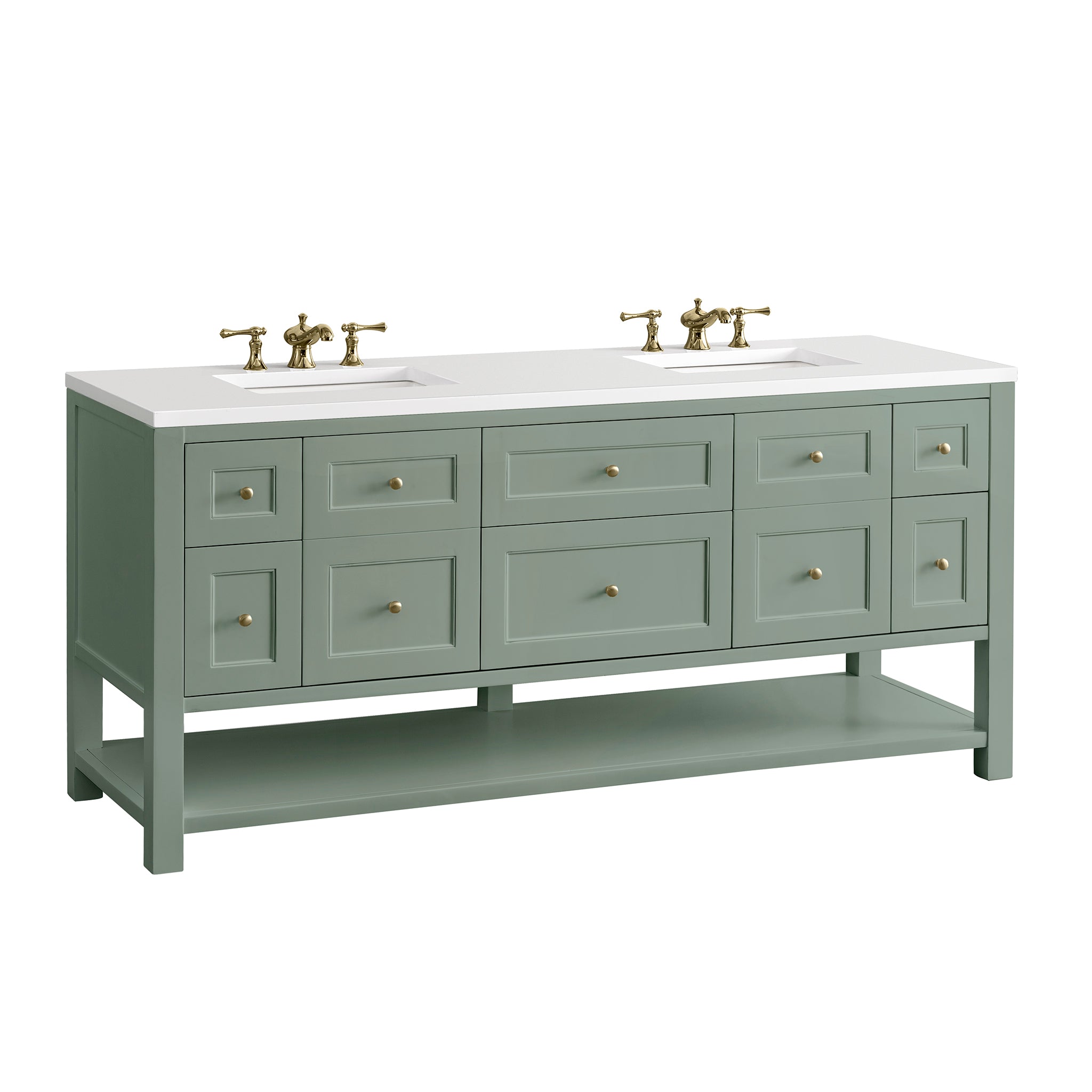 James Martin Breckenridge 72" Double Bathroom Vanity, Smokey Celadon by James Martin