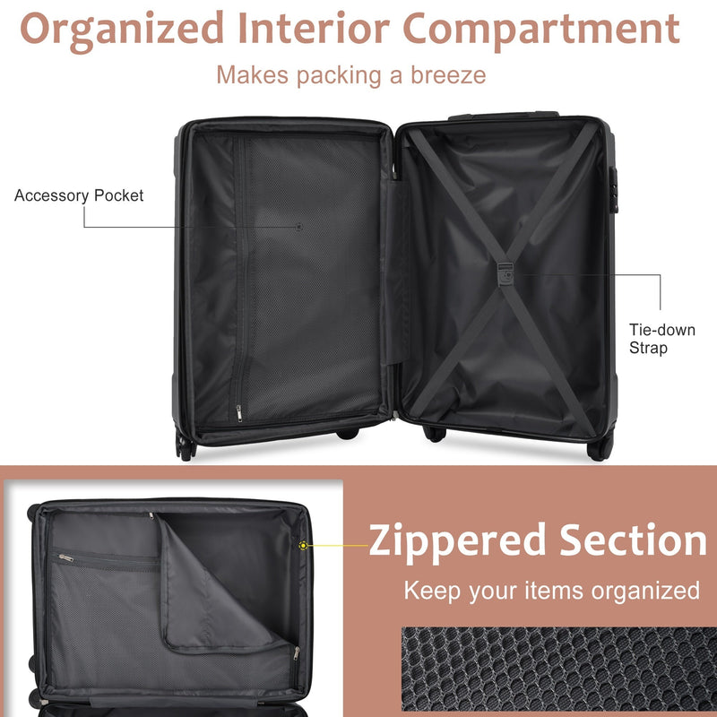 Brown & White 6-Piece Expandable Hardshell Luggage Set, photo 11 of 20