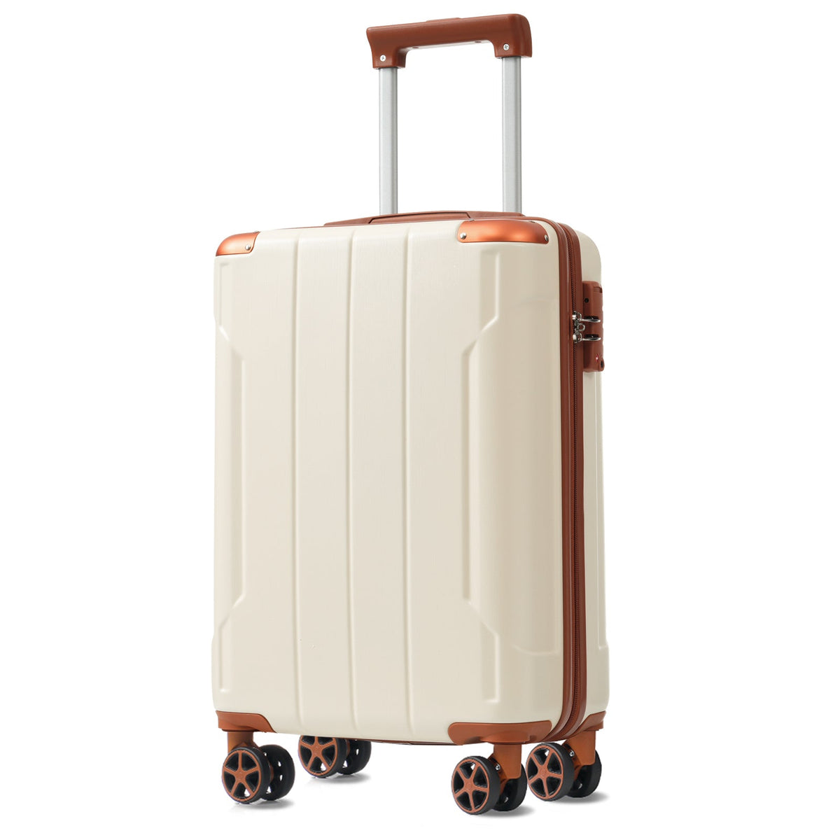 Brown & White 6-Piece Expandable Hardshell Luggage Set, photo 13 of 20