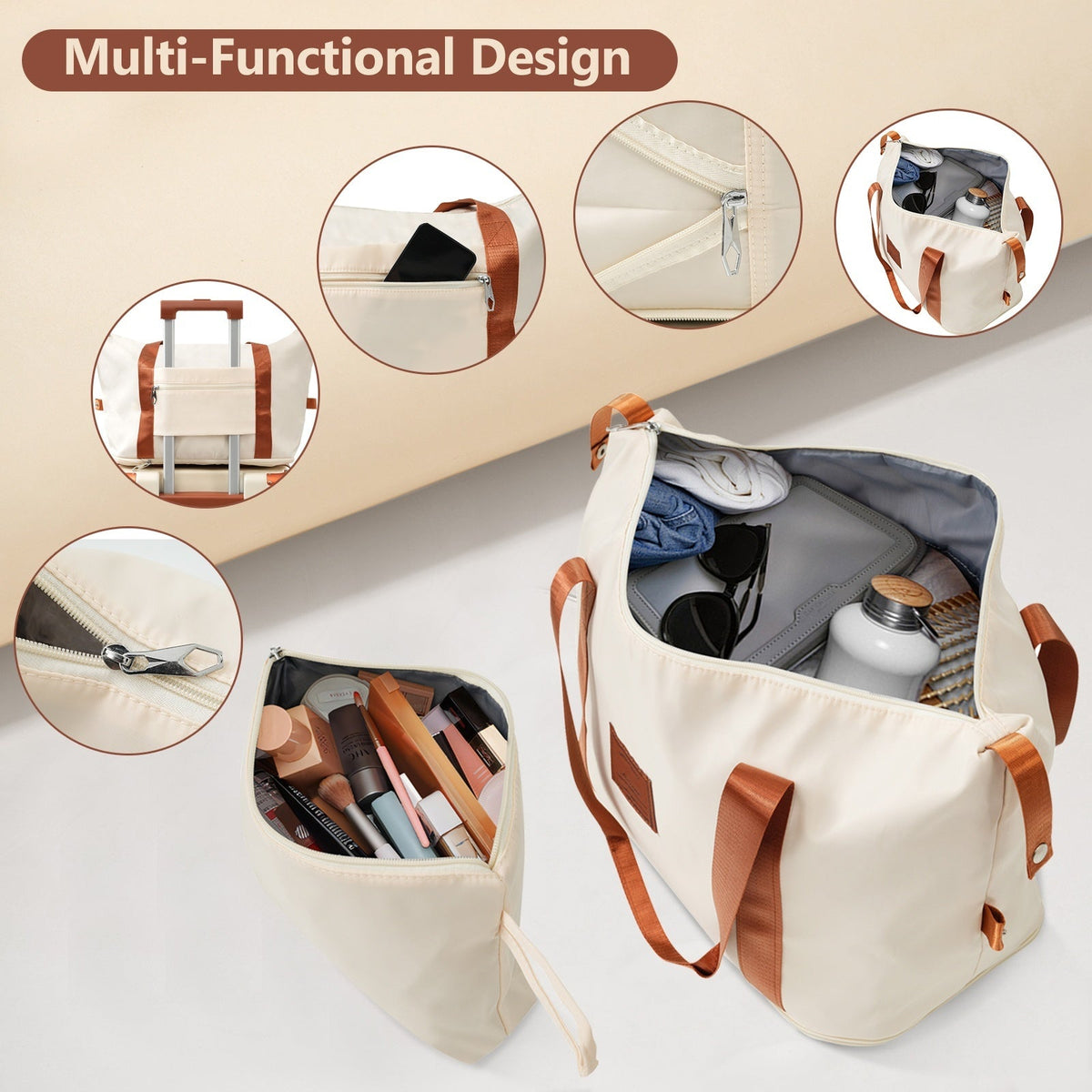 Brown & White 6-Piece Expandable Hardshell Luggage Set, photo 8 of 20
