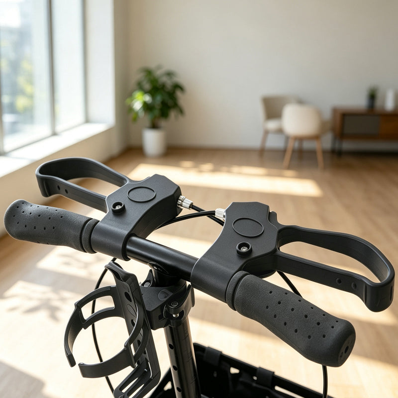 Knee Scooter for Adults with 8-Inch Wheels, Dual Brakes, Adjustable Handlebar, Black, photo 6 of 10