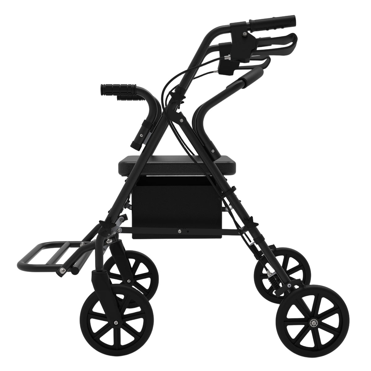 Rollator Walker with Seat for Seniors, 2-in-1 Combo, 8-Inch Wheels, Memory Foam Seat, Black, photo 8 of 10