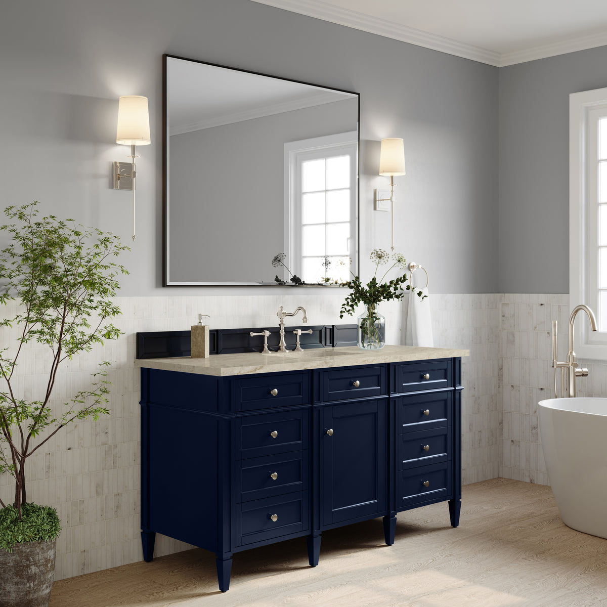 James Martin Brittany 60" Single Bathroom Vanity, Victory Blue, view 39