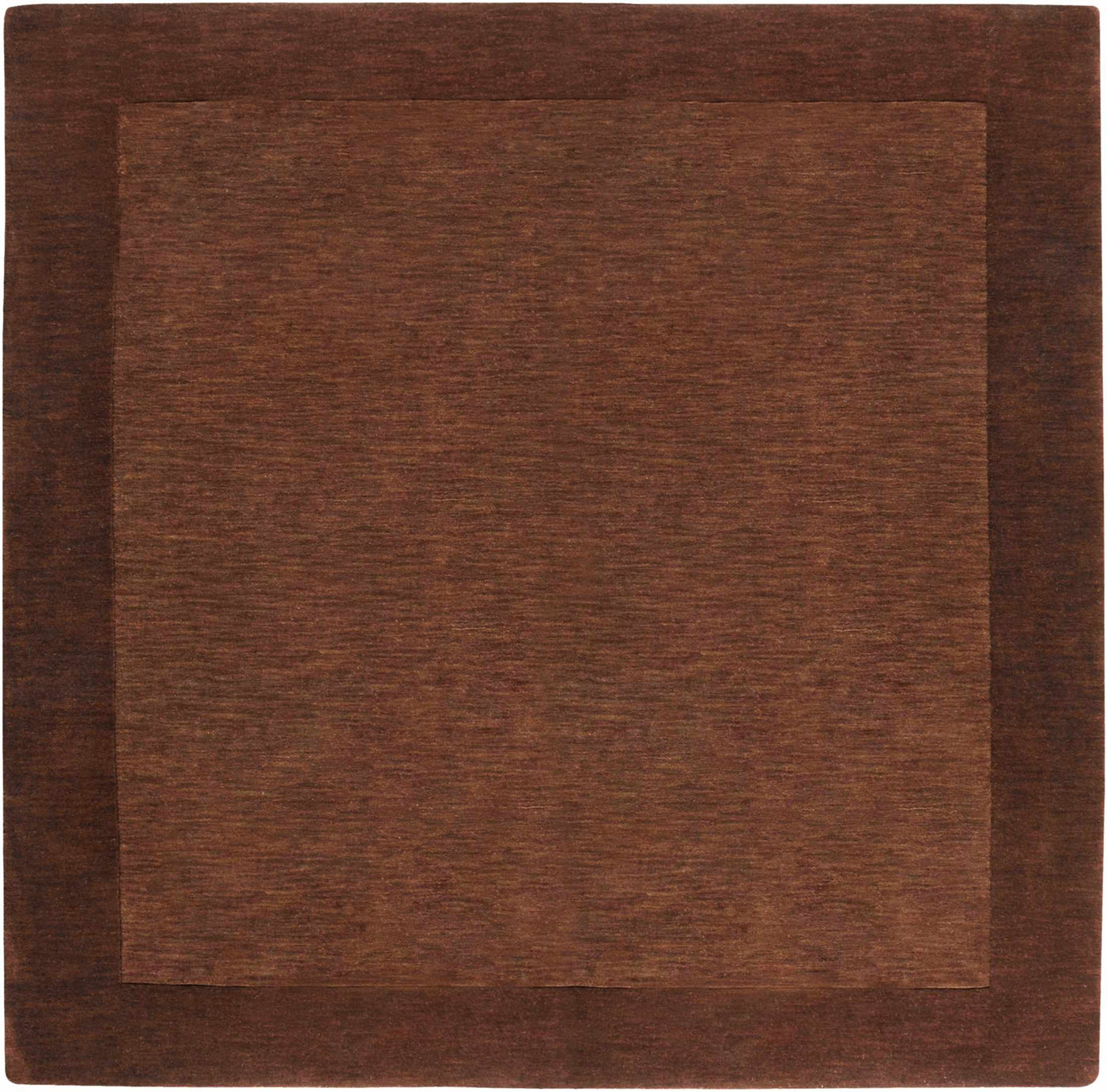 Bordered Solid Brown Wool Rug by Boutique Rugs