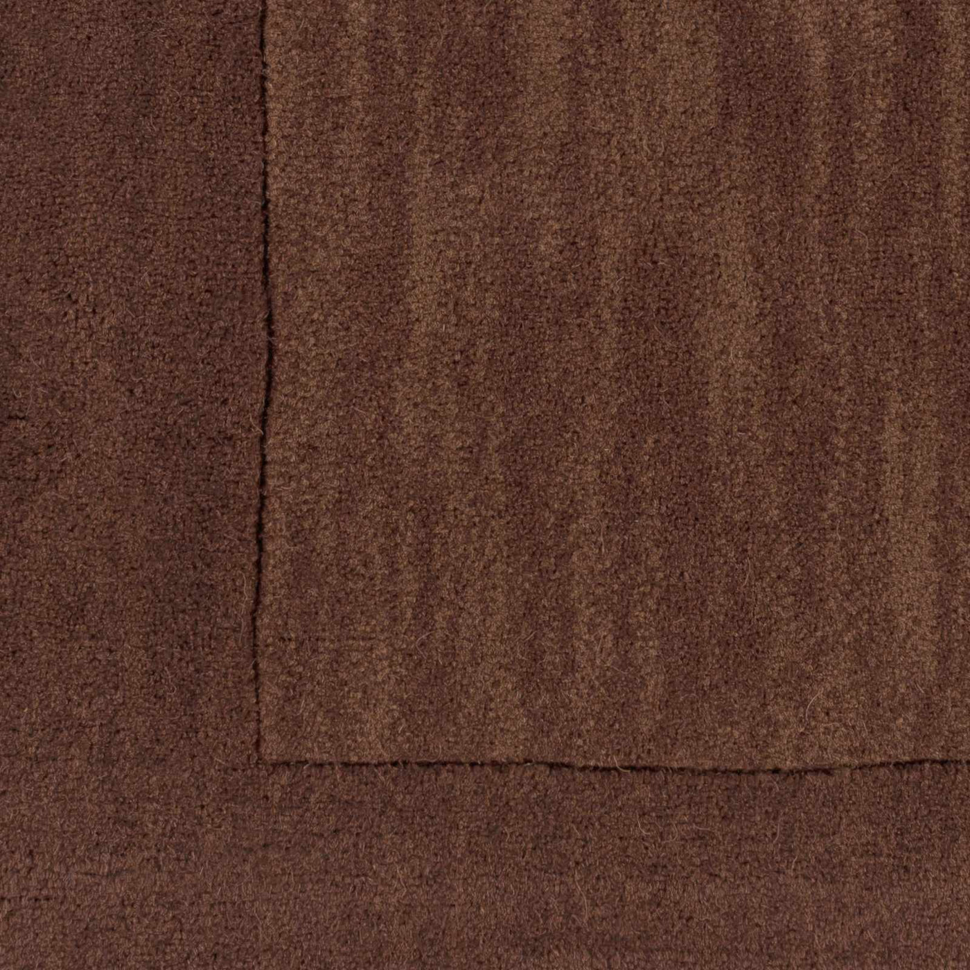 Bordered Solid Brown Wool Rug by Boutique Rugs